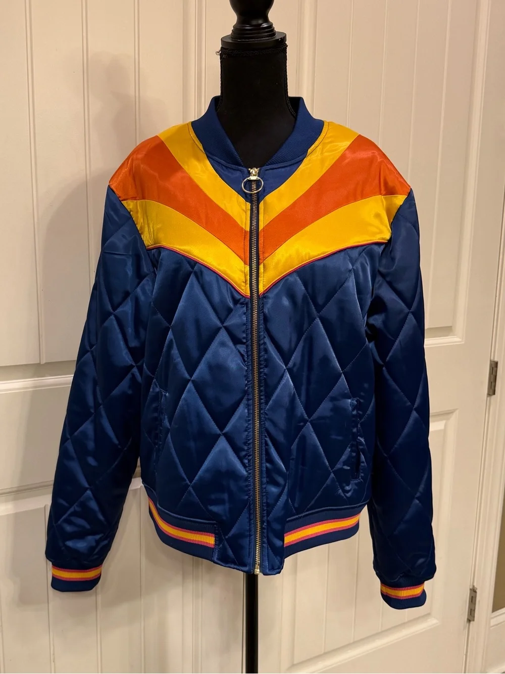 Classic Rock Couture Original Blue Rising Sun Bomber Jacket - Picture 2 of 6